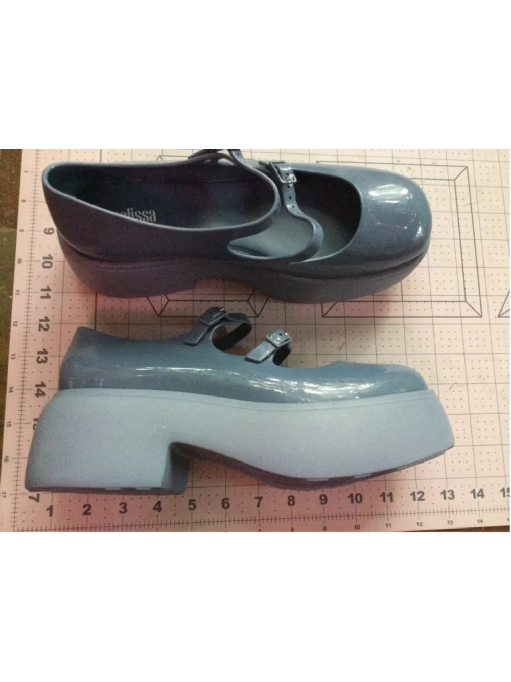 Women's Melissa Blue Platform Mary Jane Shoes Size 9